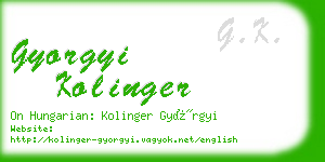 gyorgyi kolinger business card